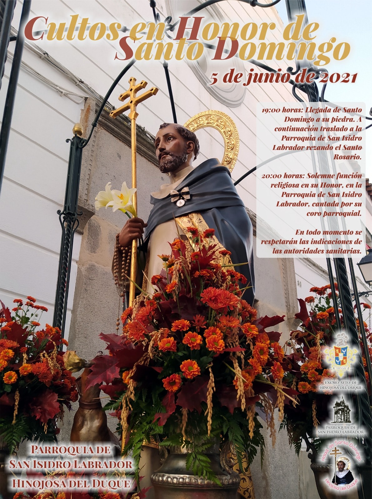 Cartel de Fiestas en honor de Santo Domnigo de Guzmán 2021